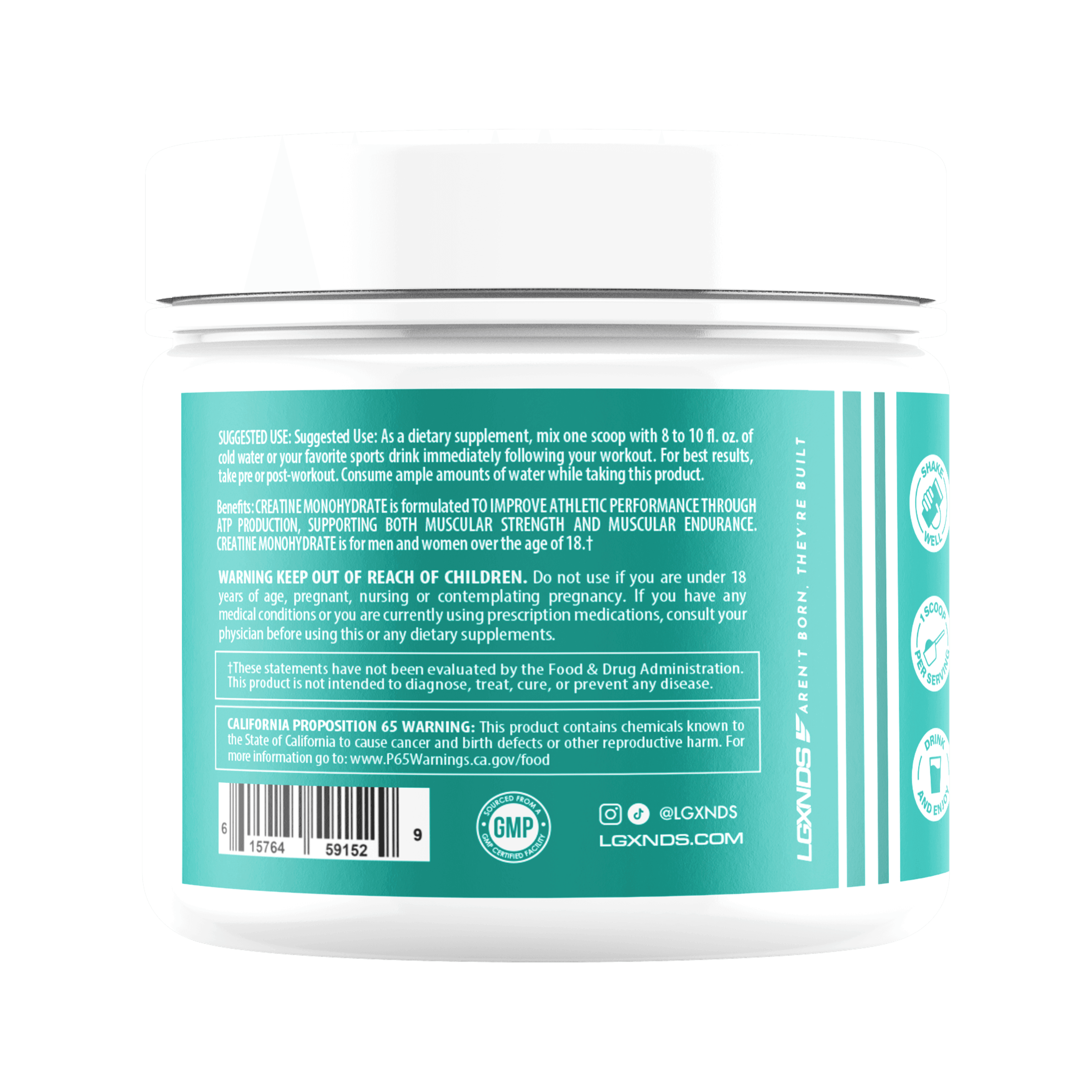 Creatine Monohydrate - Creatine Monohydrate - 30 Servings - LGXNDS