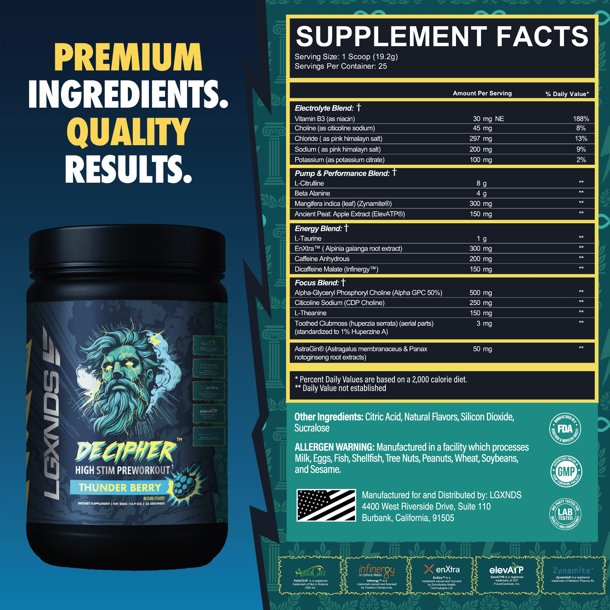 Decipher Preworkout - Decipher Preworkout - Thunder Berry - LGXNDS