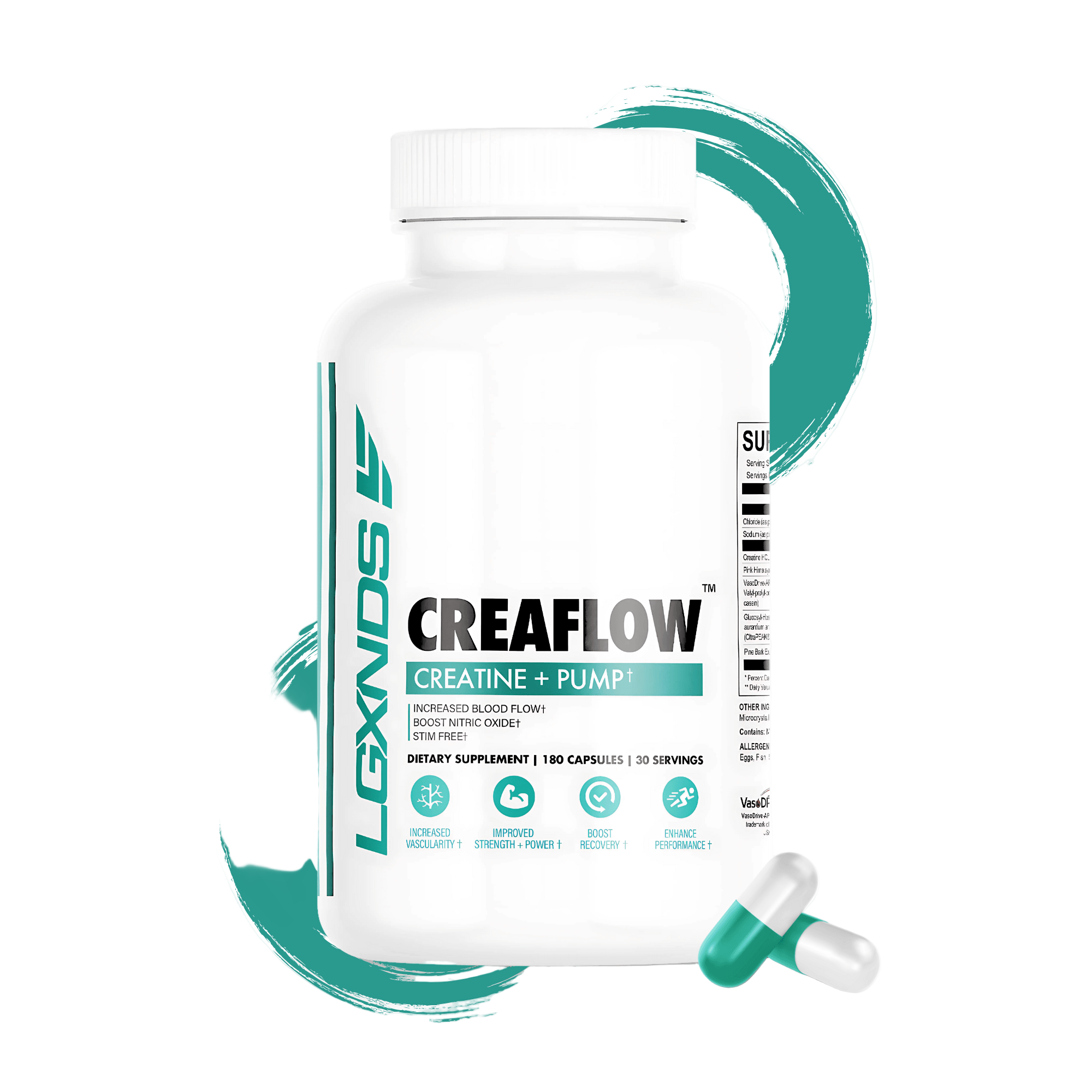 Lgxnds Creaflow Stim-Free Creatine Pills, Supports Muscle Gain, Strength, Performance & Recovery, Pre Workout Supplement for Men & Women, 180 Capsules Lgxnds Creaflow Stim-Free Creatine Pills, Supports Muscle Gain, Strength, Performance & Recovery, Pre Workout Supplement for Men & Women, 180 Capsules