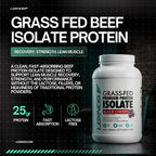 Grass-fed beef isolate protein powder for muscle recovery and strength, lactose-free, black cherry flavor