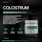Premium Colostrum supplement for gut health, immune defense, and recovery with 40% IGG