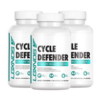 Cycle Defender supplement bottles for organ protection, liver, kidney, and heart health support