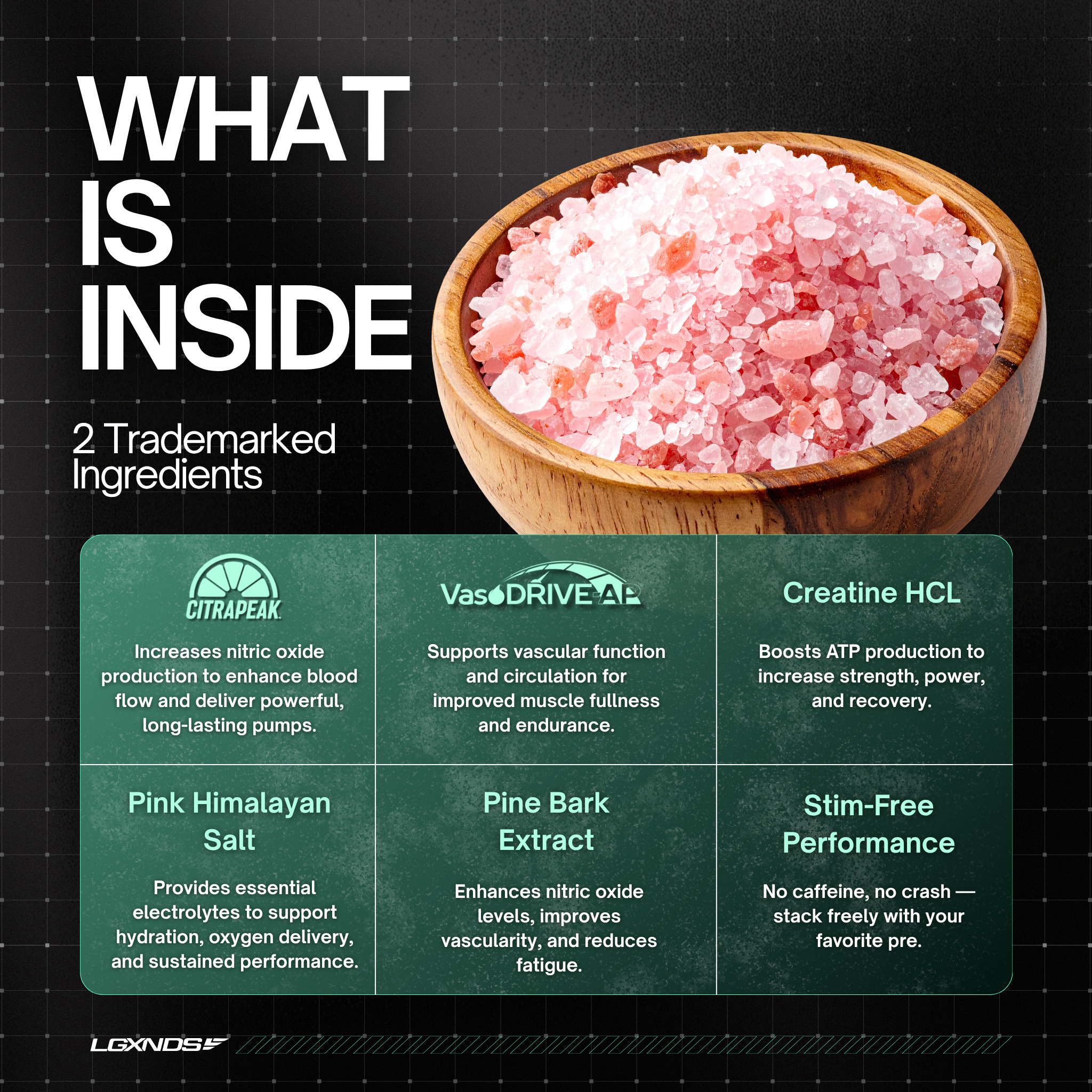 Pink Himalayan Salt in wooden bowl, key ingredient for hydration and performance in supplements
