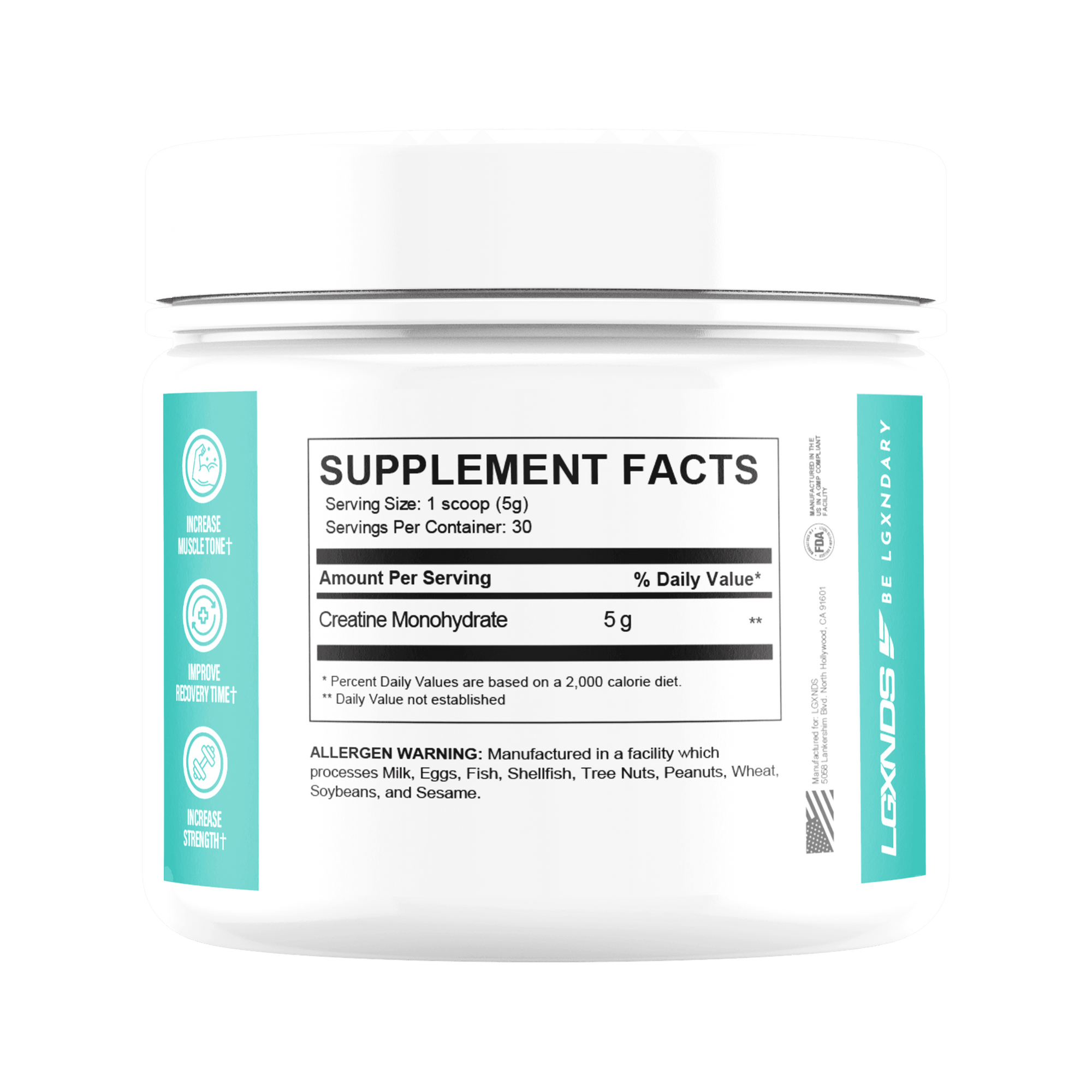 Creatine Monohydrate - Creatine Monohydrate - 30 Servings - LGXNDS