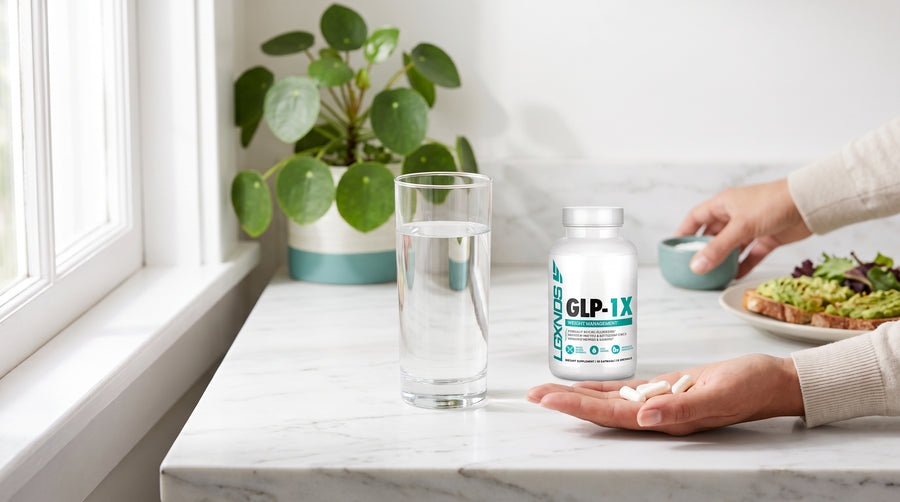 Three capsules, one full glass of water