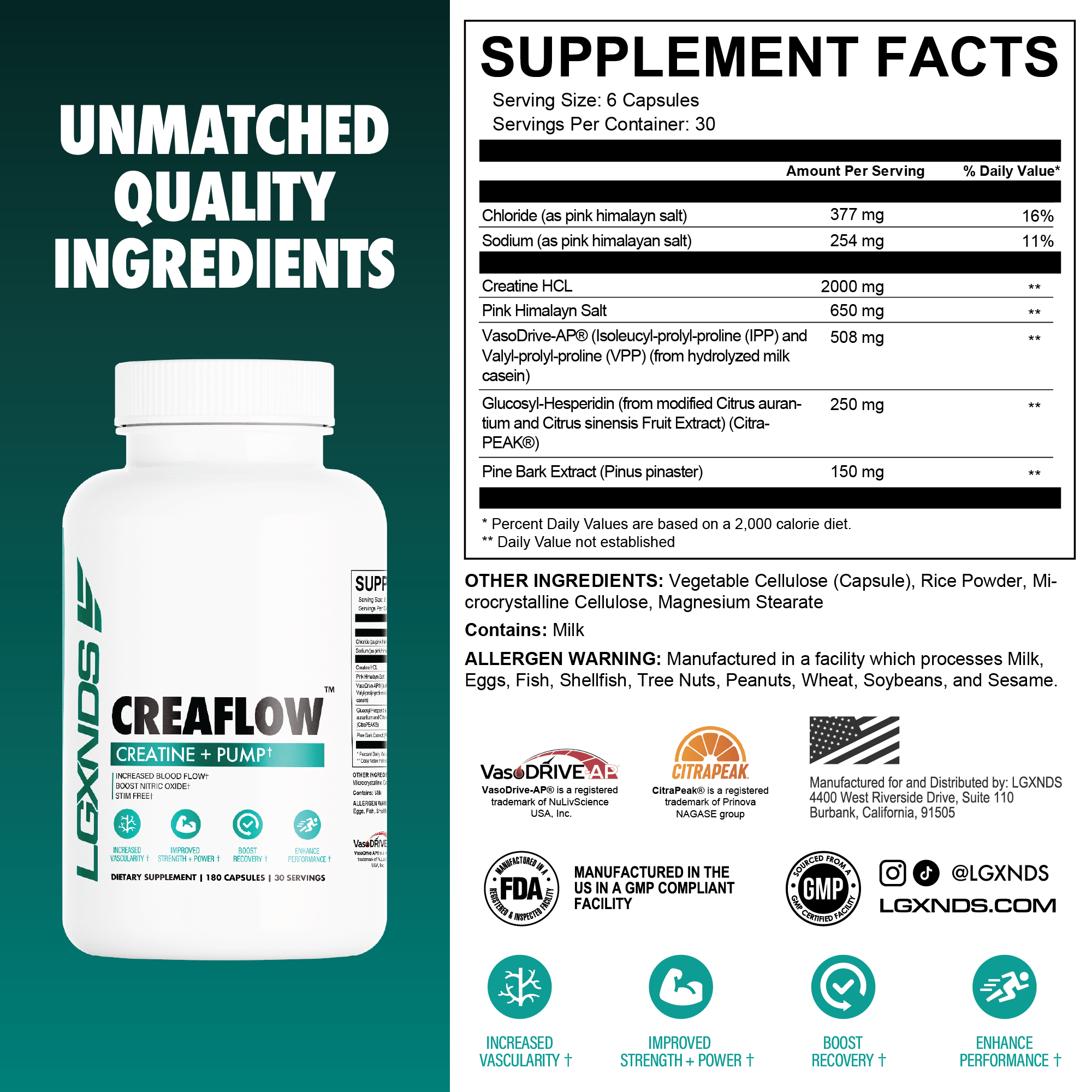 Creaflow Creatine + Pump Capsules