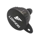 Black LGXNDS supplement bottle cap with textured grip and logo, designed for fitness and performance products