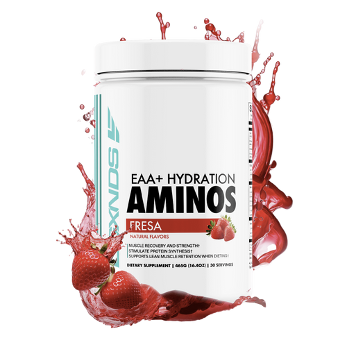 Strawberry-flavored EAA+ Hydration Aminos for muscle recovery and strength support
