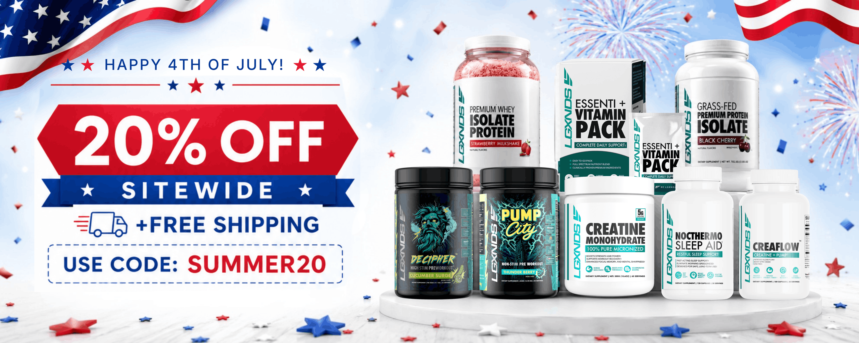 20% off sitewide with code SUMMER20 plus free shipping