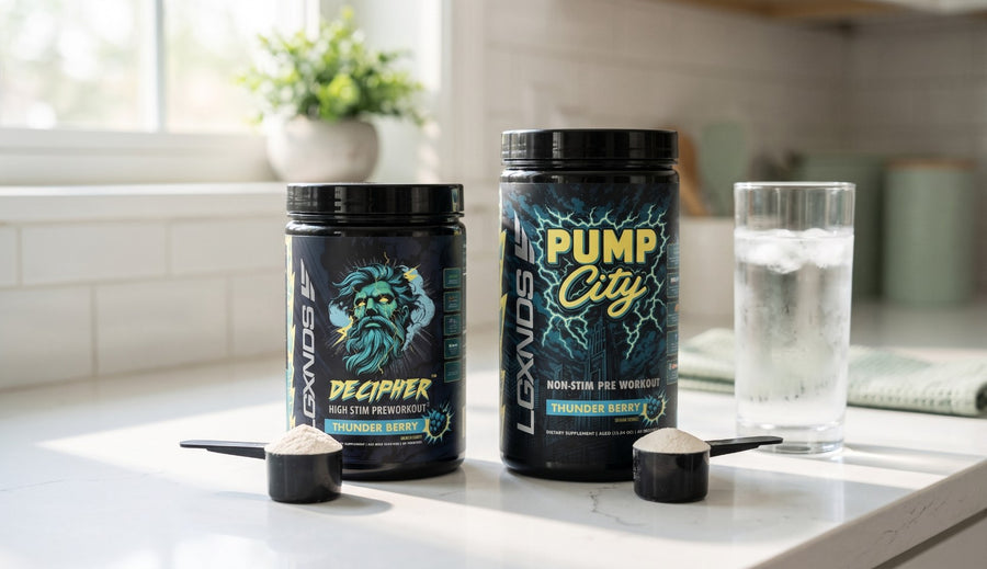 One scoop of each, one shaker
