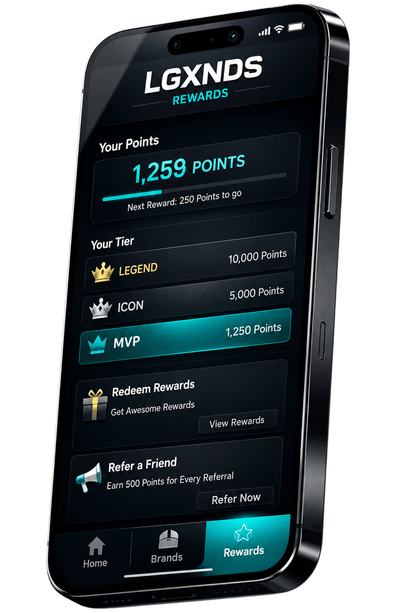 The LGXNDS app rewards screen