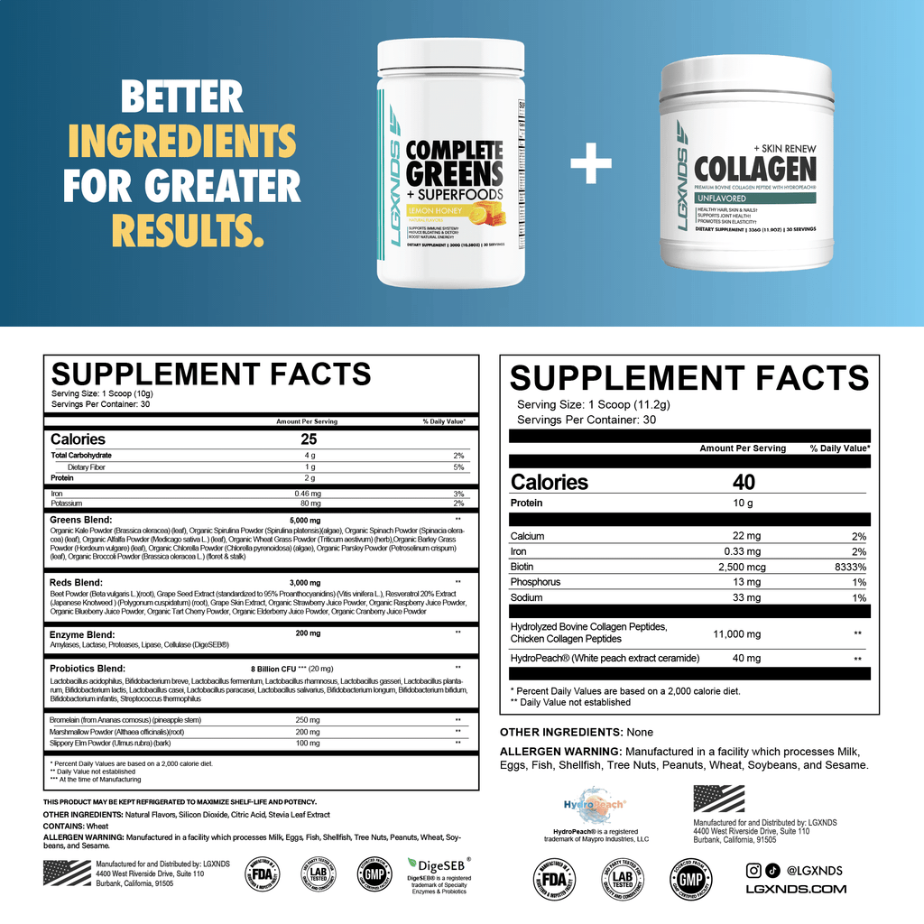 Greens + Collagen Skin Renew Bundle - Greens + Collagen Skin Renew Bundle - Tropical Pineapple - LGXNDS