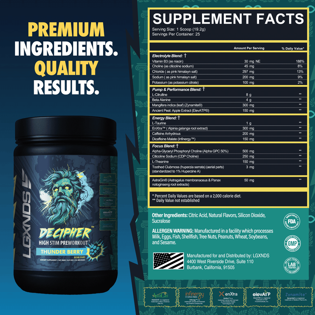 Decipher Preworkout - Decipher Preworkout - Thunder Berry - LGXNDS